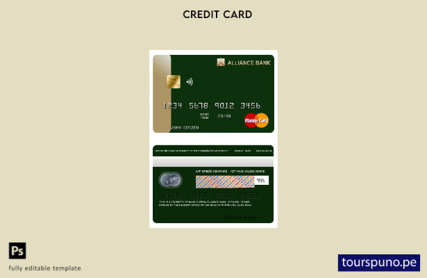lista para imprimir plantilla de mastercard del banco Austria Alliance